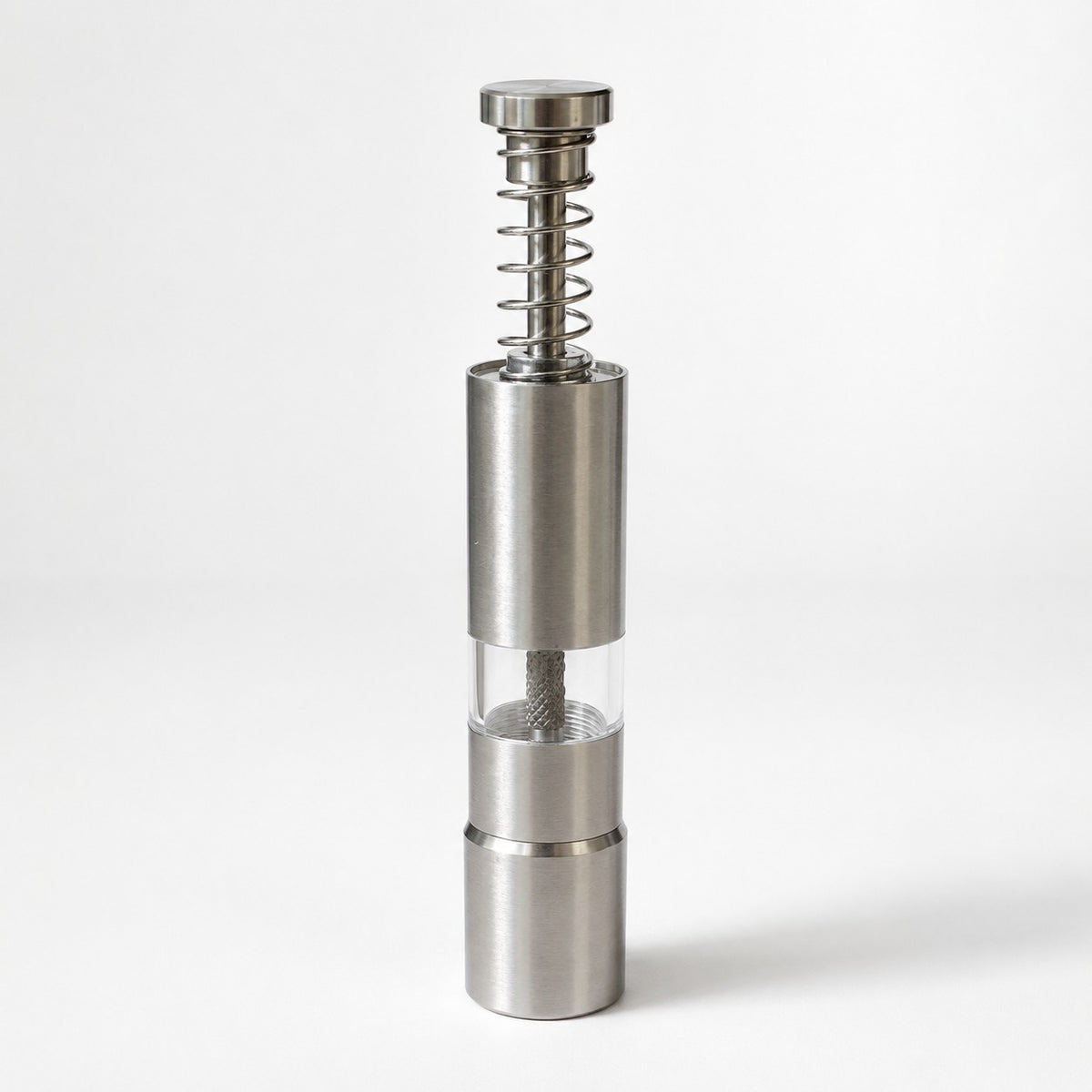 Moedor de Tempero Portátil Manual de Inox e Acrílico 15,5 Cm