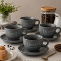 Conjunto Xícaras de Café 8 Peças com Pires Porcelana 90 ML
