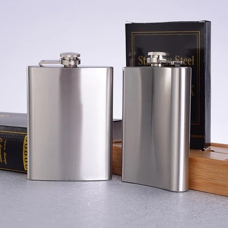 Cantil De Bolso 230ml Porta Bebida Em Aço Inox Clássico