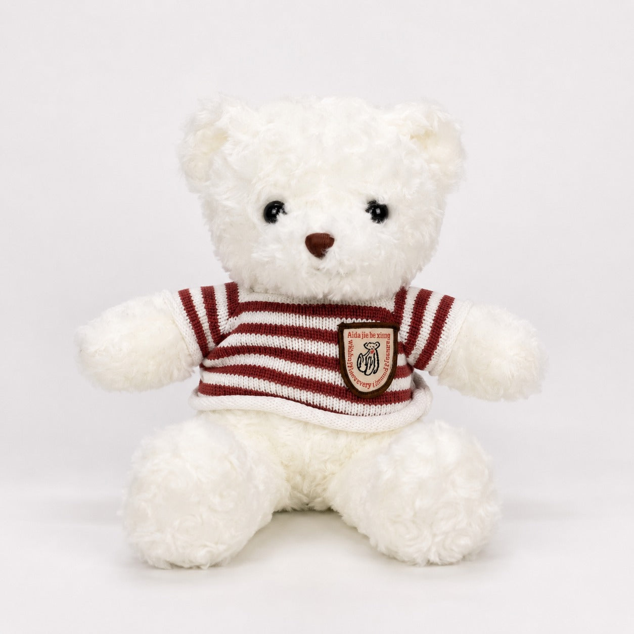 Urso de Pelúcia com Roupinha Listrada 30cm Fofinho