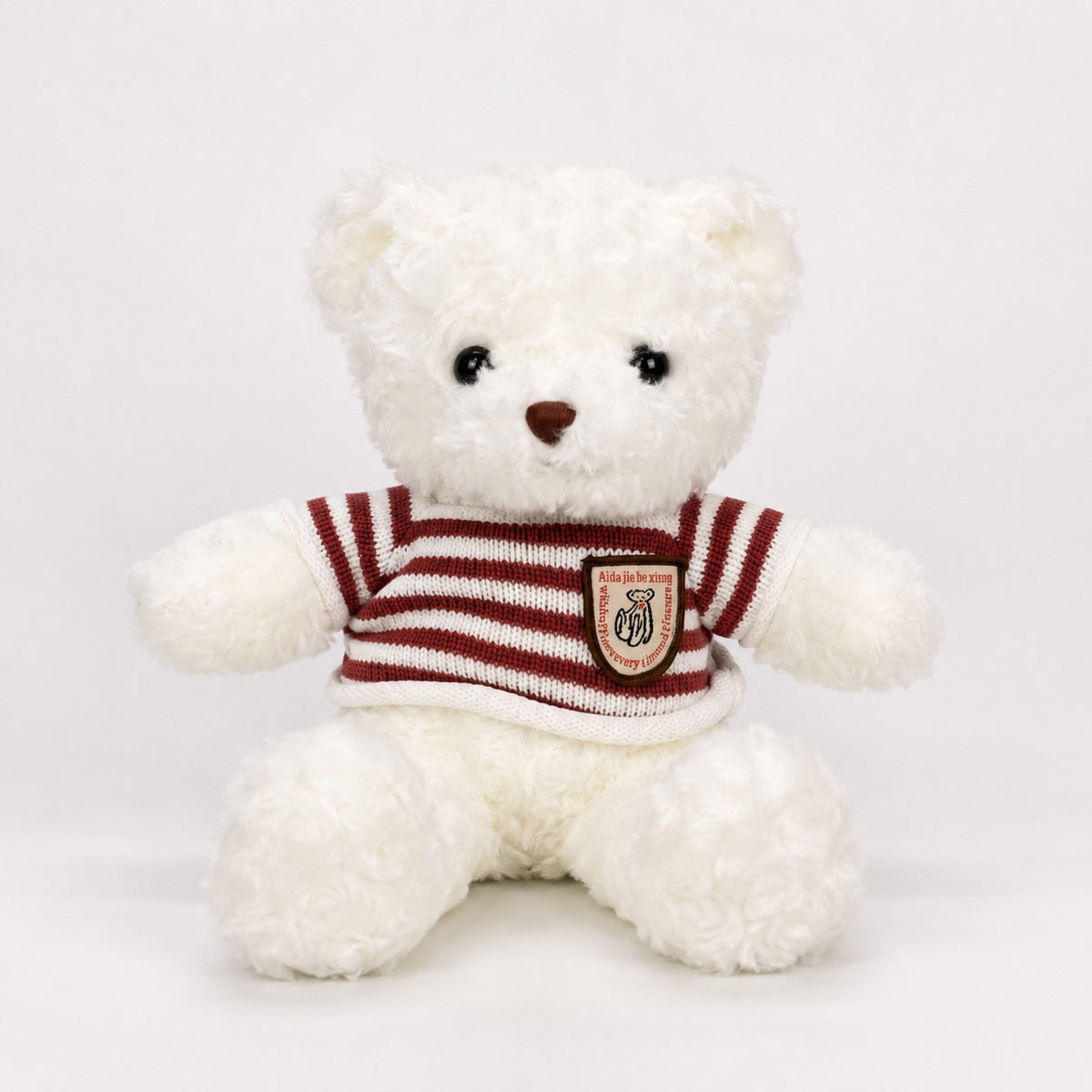 Urso de Pelúcia com Roupinha Listrada 30cm Fofinho