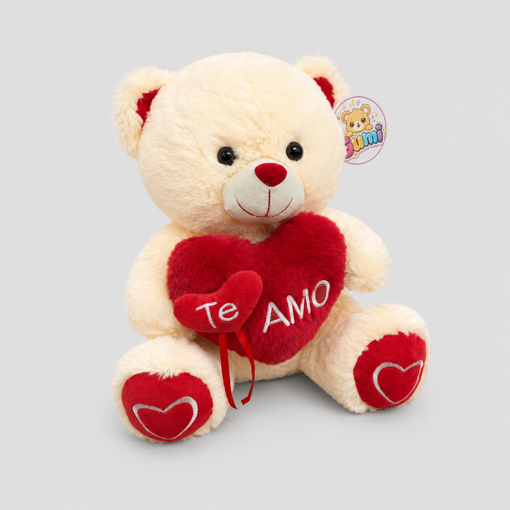 Urso de Pelúcia 50 Cm Com Coração ''Te Amo'' Romântico