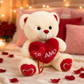 Urso de Pelúcia 50 Cm Com Coração ''Te Amo'' Romântico