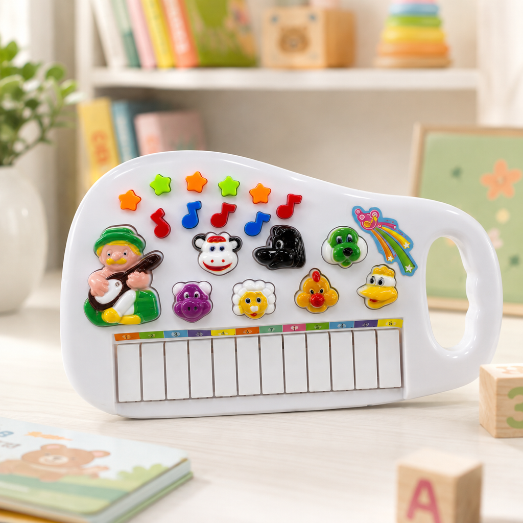 Teclado Musical Educativo Baby com Som Animado Bichinhos