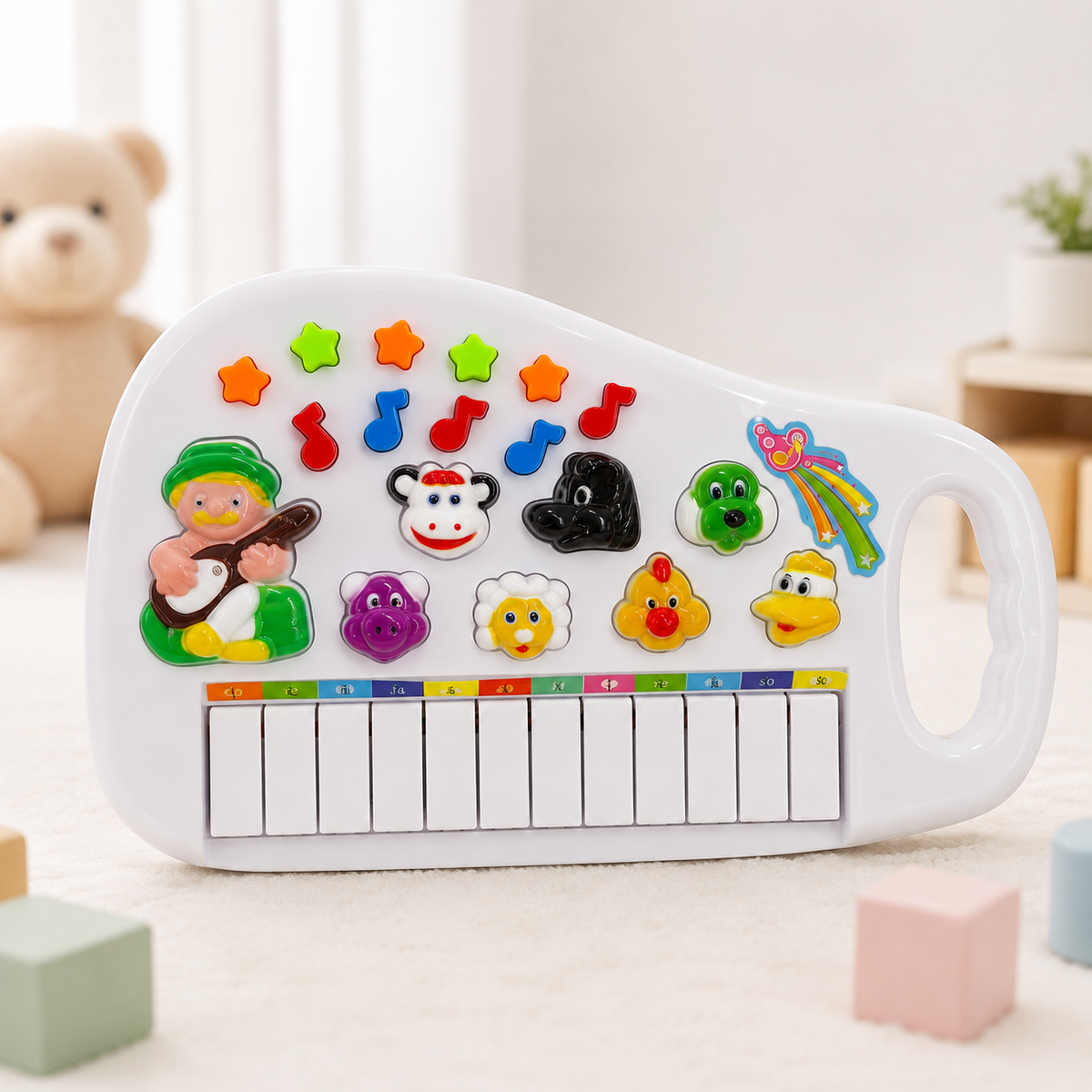 Teclado Musical Educativo Baby com Som Animado Bichinhos