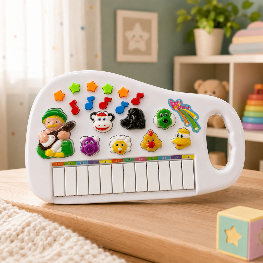Teclado Musical Educativo Baby com Som Animado Bichinhos