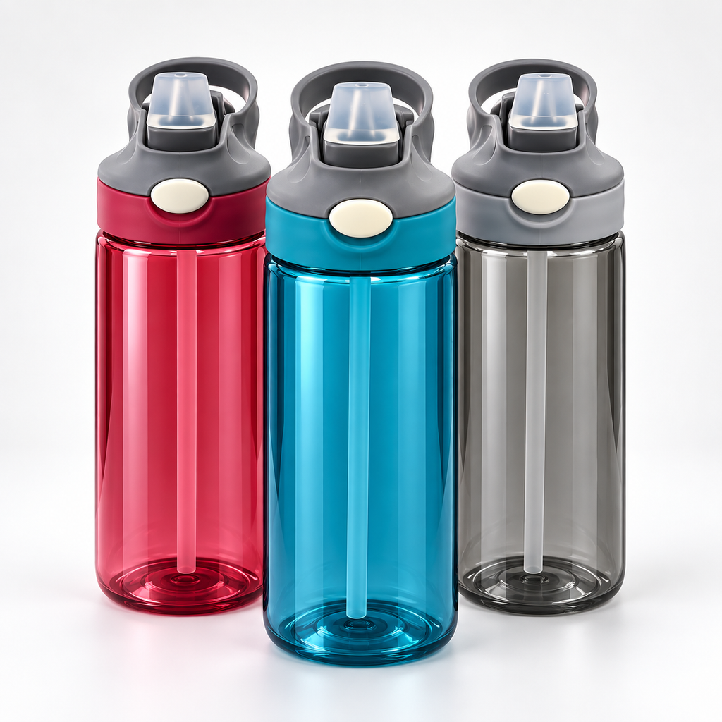 Garrafa Fitness 700ML Com Tampa Automática Com Botão e Alça