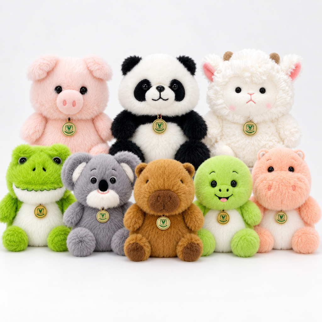 Bichinhos de Pelúcia 16Cm Felpudo com Detalhe de Colar