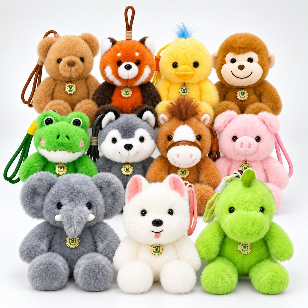 Bichinhos de Pelúcia Felpudos 17 Cm Com Cordão de Chaveiro