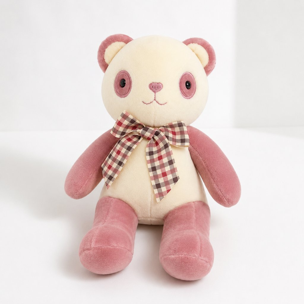 Ursinho Panda de Pelúcia Colorido Com Gravata 30CM Macio