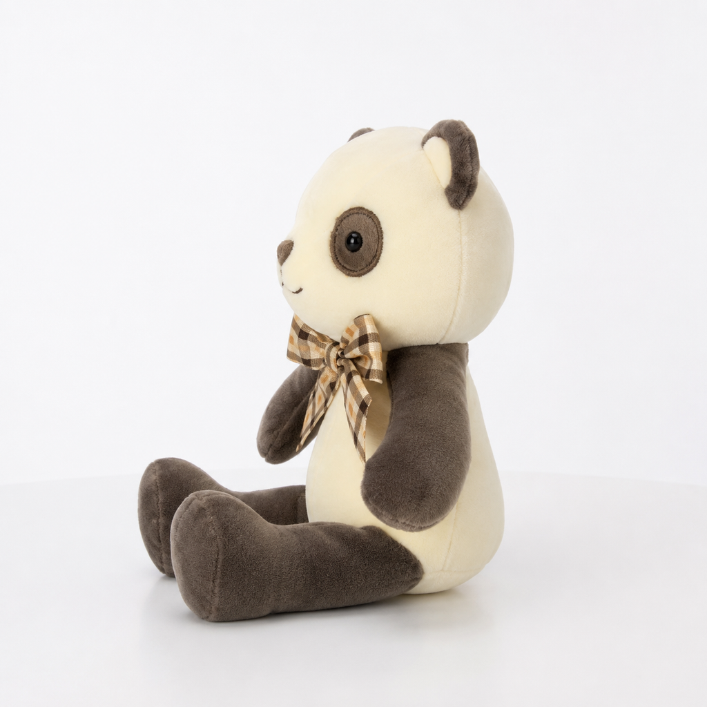 Ursinho Panda de Pelúcia Colorido Com Gravata 30CM Macio