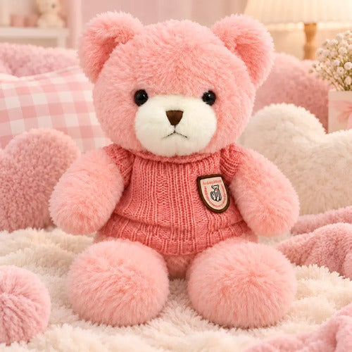 Urso de Pelúcia 35 cm com Blusa de Tricô Macio - Mix Cores