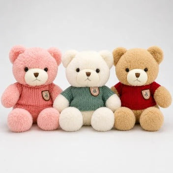 Urso de Pelúcia 35 cm com Blusa de Tricô Macio - Mix Cores