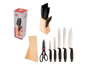 Kit cozinha 7 pcs jogo facas c/ tesoura - ck7443  clink