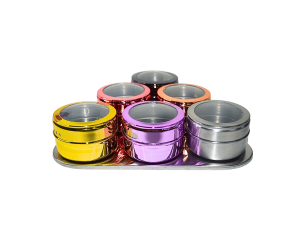 Porta condimento 6 c/ bandeja mix collorfull 4385- wellmix  