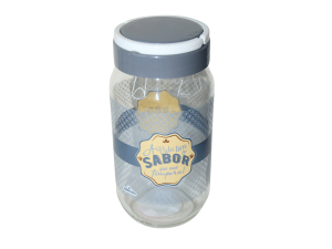 Pote de vidro para condimentos 1l - cinza -  splendo - wellmix