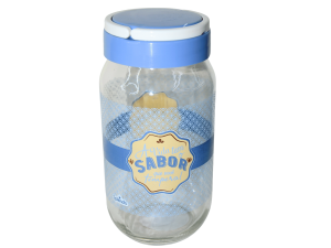 Pote de vidro para condimentos 1l - azul -  splendo - wellmix