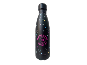 Garrafa térmica 500ml com bolinhas - preta -  rebeca bonbon