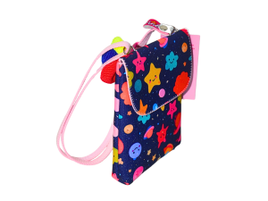 Bolsinha transversal para meninas azul com estrelas - prncesa pink