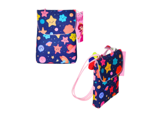 Bolsinha transversal para meninas azul com estrelas - prncesa pink