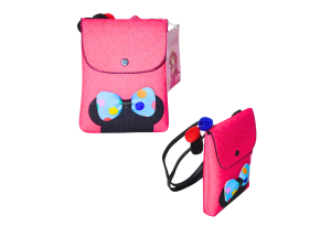 Bolsinha transversal para meninas rosa com laço - princesa pink