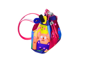 Bolsa saco infantil para meninas - gatinhos - princesa pink