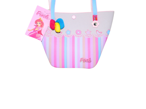 Bolsinha de ombro para meninas rosa com listras - princesa pink