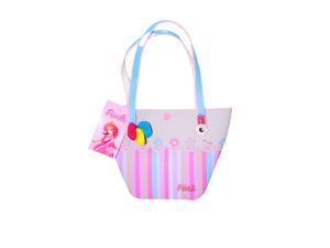 Bolsinha de ombro para meninas rosa com listras - princesa pink