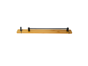 Suporte para toalhas preto e em madeira - clink