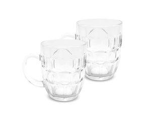 Kit com duas canecas para chopp em vidro - (470ml) - clink