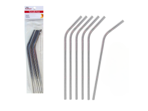 Kit de canudos ecológicos em inox com limpador - megagift