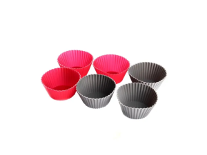 Kit com 6 unidades de forminhas em silicone para cupcake e bolos - clink