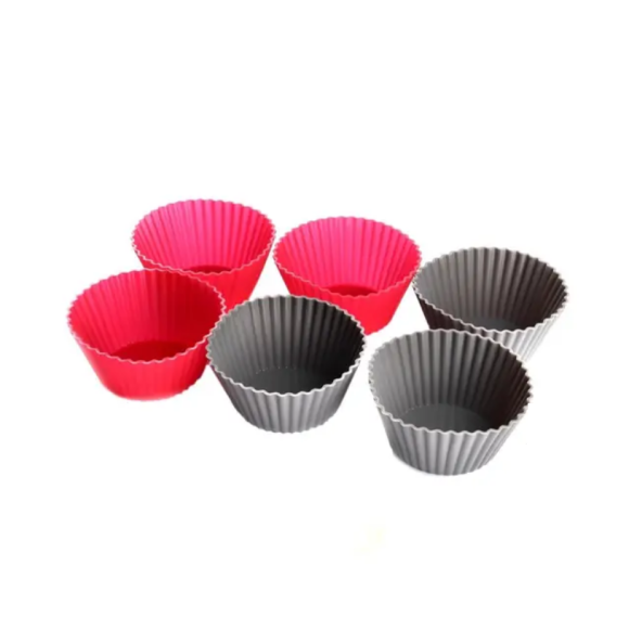 Kit com 6 unidades de forminhas em silicone para cupcake e bolos - clink