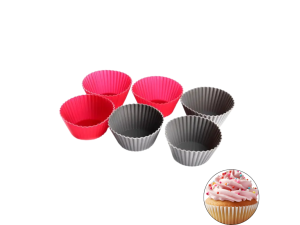 Kit com 6 unidades de forminhas em silicone para cupcake e bolos - clink