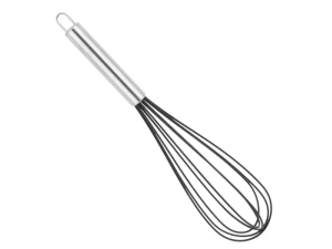 Batedor em silicone preto com cabo inox - (30cm) - unygift