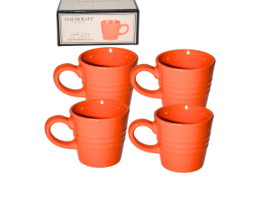 Jogo com 4 xíacaras de café premium - linha le chef - laranjas - hauscraft