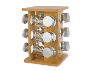 Organizador de temperos em bambu com suporte - dolce home