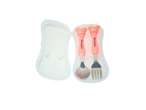 Jg talheres c/2 pecas fofinho para crianças com caixa para transporte - interponte