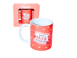 Caneca ceramica romântica| você é o amor | dia dos namorados