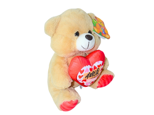 Pelúcia de ursinho fofinho amor bege e vermelho | dia dos namorados | fizzy