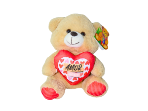 Pelúcia de ursinho fofinho amor bege e vermelho | dia dos namorados | fizzy