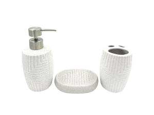 Kit para banheiro c/ 3 peças de porcelana paris - hvy0791 