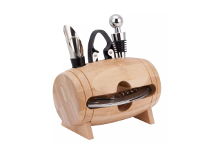Kit completo para vinho com base de madeira - clink