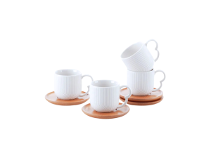 Xíacras delicadas 90ml com pires em bambu - linha oasis - hauskraft 