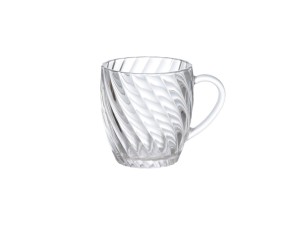 Xicara de chá com pires de vidro elysée 285ml 12 peças - canc193tr - hauskraft 