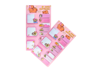 Cartela com 11 tiras de papel autoadesivas e bloquinho de notas -  capivara -  apysd0241 - apeximp