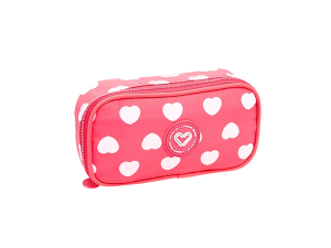 Estojo box rosa pink com corações - linha color up - seanite- es42246