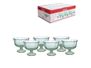 Jogo de taça sobremesa  verde com 6 unidades - tcsb003/vd - hauskraft