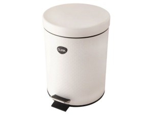Lixeira de pedal em inox de 5 litros branca -  ck6191 - clink 