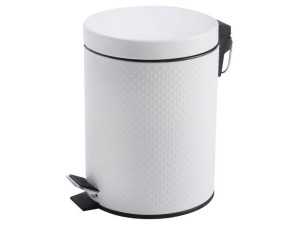 Lixeira de pedal em inox de 5 litros branca -  ck6191 - clink 
